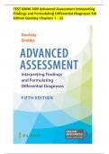 TEST BANK FOR ADVANCED ASSESSMENT&colon; INTERPRETING FINDINGS AND FORMULATING DIFFERENTIAL DIAGNOSES 5th Edition by Goolsby&vert; ALL CHAPTERS 1-22