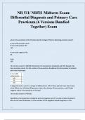 NR 511&sol; NR511 Midterm Exam&colon; Differential Diagnosis and Primary Care Practicum &lpar;6 Versions Bundled Together&rpar; Exam Questions and Answers 2025&sol; 2026 Version&period;