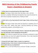 NACE Nursing of the Childbearing Family Exam 1 Latest 2025 Actual Questions & Verified Answers &lpar;2025 &sol; 2026&rpar; A&plus; Grade 100&percnt; Guarantee Verified by Experts