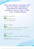 WGU D335 Objective Assessment &lpar;Latest 2025&sol; 2026 Update&rpar; Introduction to Programming in Python Review&vert; Questions & Answers&vert; Grade A&vert; 100&percnt; Correct &lpar;Verified Solutions&rpar;