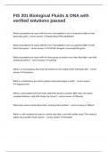 FIS 201 Biological Fluids & DNA with verified solutions passed