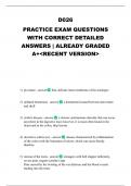 D026 PRACTICE EXAM QUESTIONS WITH CORRECT DETAILED ANSWERS &vert; ALREADY GRADED A&plus;<RECENT VERSION>