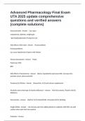 Advanced Pharmacology Final Exam UTA 2025 update comprehensive questions and verified answers &lpar;complete solutions&rpar;