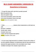 BLS Exam Answers &lpar;Version B&rpar; Actual 2025 Questions and Verified Answers &lpar;2025 &sol; 2026&rpar;&sol; A&plus; GRADE COMPLETE
