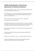 NURS 3345 Module 3 Final Exam Questions All Solved Solutions&period;