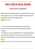 HSI YMCA BLS EXAM Actual 2025 Questions and Verified Answers &lpar;2025 &sol; 2026&rpar;&sol; A&plus; GRADE COMPLETE&period;