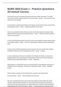 NURS 3632 Exam 1 - Practice Questions All Solved Correct&period;