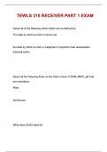 TEWLS 310 RECEIVER PART 1 EXAM&colon;  &lpar;2025&sol;2026 UPDATE&rpar; QUESTIONS WITH  ALL CORRECT ANSWERS&vert; PASSED & REWORDED GRADE A&plus; 