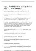  Test 2 NURS 5315 Final Exam Questions  And All Correct Answers&period;
