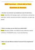 ASEP Survival First Aid & Fire Exam &lpar;Latest 2025 &sol; 2026 Update&rpar; Questions and Verified Answers &vert; 100&percnt; Correct &vert; Grade A
