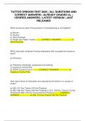 TATTOO OREGON TEST 2025 &vert; ALL QUESTIONS AND CORRECT ANSWERS &vert; ALREADY GRADED A&plus; &vert; VERIFIED ANSWERS &vert; LATEST VERSION &vert; JUST RELEASED