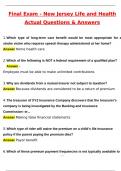 New Jersey Life and Health Final Exam Actual 2025 Questions and Verified Answers &lpar;2025 &sol; 2026&rpar;&sol; A&plus; GRADE COMPLETE&period;