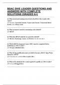 BSAC DIVE LEADER QUESTIONS AND ANSWERS WITH COMPLETE SOLUTIONS &lpar;GRADED A&plus;&rpar;
