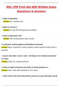 NSC CPR First Aid AED Written Exam Actual 2025 Questions and Verified Answers &lpar;2025 &sol; 2026&rpar;&sol; A&plus; GRADE COMPLETE