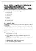 BSAC OCEAN DIVER QUESTIONS AND ANSWERS WITH COMPLETE SOLUTIONS GUARANTEED SUCCESS&excl;&excl;&excl;