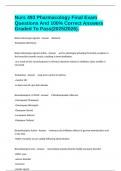 Nurs 493 Pharmacology Final Exam Questions And 100&percnt; Correct Answers Graded To Pass&lpar;20252026&rpar;&period;