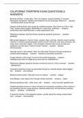 CALIFORNIA TRAPPERS EXAM QUESTIONS & ANSWERS