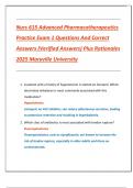 Nurs 615 Advanced Pharmacotherapeutics  Practice Exam 1 Questions And Correct  Answers &lpar;Verified Answers&rpar; Plus Rationales  2025 Maryville University