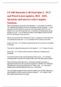 CE 200 Materials LAB Final Quiz 2 - PCC and Wood &lpar;Latest 2025&sol;2026 Update&rpar; Questions With  Answers &lpar;100&percnt; Correct&rpar; Grade A&plus;&period;