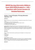 NR599 Nursing Informatics Midterm Exam 2025&sol;2026&vert;Graded A&plus; &vert; 100 &plus; Questions with Correct Answers & Detailed Rationales