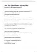 SLP 526&colon; Final Exam With verified answers already passed