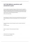 SLP 526 Midterm questions well answered to pass