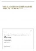 CCO PRACTICE EXAM QUESTIONS WITH 100&percnt; SOLVED ANSWERS&excl;&excl;