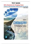 TEST BANK for Hill's Chemistry for Changing Times&comma; 15th Edition by Hill&comma; McCreary&comma; Duerst&comma; and Reuter &vert;all chapters&vert;