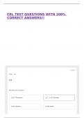 CRL TEST QUESTIONS WITH 100&percnt; CORRECT ANSWERS&excl;&excl;