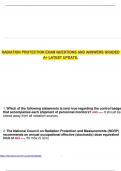 RADIATION PROTECTION EXAM QUESTIONS AND ANSWERS GRADED A&plus; LATEST UPDATE&period;