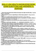 SKILLS USA HEALTH KNOWLEDGE BOWL EXAM QUESTIONS AND ANSWERS &percnt; VERIFIED&period;