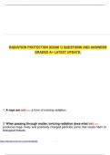 RADIATION PROTECTION &lpar;EXAM 1&rpar; QUESTIONS AND ANSWERS GRADED A&plus; LATEST UPDATE&period;