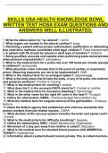 SKILLS USA HEALTH KNOWLEDGE BOWL WRITTEN TEST HOSA EXAM QUESTIONS AND ANSWERS WELL ILLUSTRATED&period;