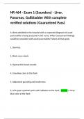 NR 464 - Exam 1 &lpar;Saunders&rpar; - Liver&comma; Pancreas&comma; Gallbladder With complete verified solutions