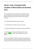 NR 464 - Exam 3 &lpar;Saunders&rpar; With complete verified solutions &lpar;Guaranteed Pass&rpar;&period;
