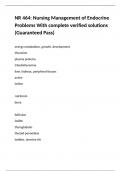 NR 464 Nursing Management of Endocrine Problems With complete verified solutions