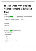 NR 464 Shock With complete verified solutions &lpar;Guaranteed Pass&rpar;