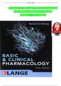 TEST BANK For Basic and Clinical Pharmacology&comma; 14th Edition by Bertram G&period; Katzung&comma; Verified Chapters 1 - 66&comma; Complete Newest Version
