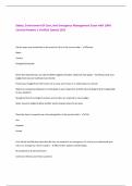 Safety&comma; Environment Of Care&comma; And Emergency Management Exam with 100&percnt;  Correct Answers &vert; Verified &vert;Latest 2025
