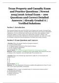 Texas Property and Casualty Exam and Practice Questions &vert; 200 Verified Questions with Correct Detailed Answers &vert; A Graded &vert; 2025&sol;2026 Actual Exam