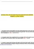 PA REAL ESTATE NATIONAL BUNDLED EXAM 100&percnt; VERIFIED&period;