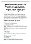 NR599 Midterm Exam 2025 &vert; All Questions and Correct Answers &vert; Professor Verified &vert; A&plus; Graded &vert; Latest 2025&sol;2026 Edition