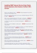 Installing SMB Telecom Service Exam Study  Guide Questions And Answers Verified 100&percnt;  Correct 