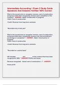 Intermediate Accounting 1 Exam 2 Study Guide  Questions And Answers Verified 100&percnt; Correct 