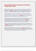 Internet-Based Research Questions And Answers  Verified 100&percnt; Correct 