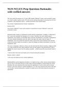 NGN-NCLEX Prep Questions Rationales with verified answers