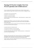 Nursing 155 Practice Complex Next-Gen NCLEX questions and verified answers