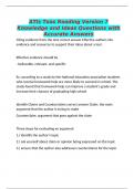 ATIs Teas Reading Version 7 Knowledge and Ideas Questions with Accurate Answers