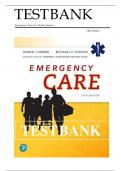 Test Bank for Emergency Care&lbrace; 14th Edition &rcub;by Daniel Limmer&comma; Michael F&period; O'Keefe &vert; All Chapters Included &vert; Elaborated Answers &vert; Updated