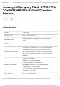 Neurology ICU prophecy EXAM LATEST &lpar;2025&rpar; COMPLETE QUESTIONS With 100&percnt; Verified Solutions&comma;